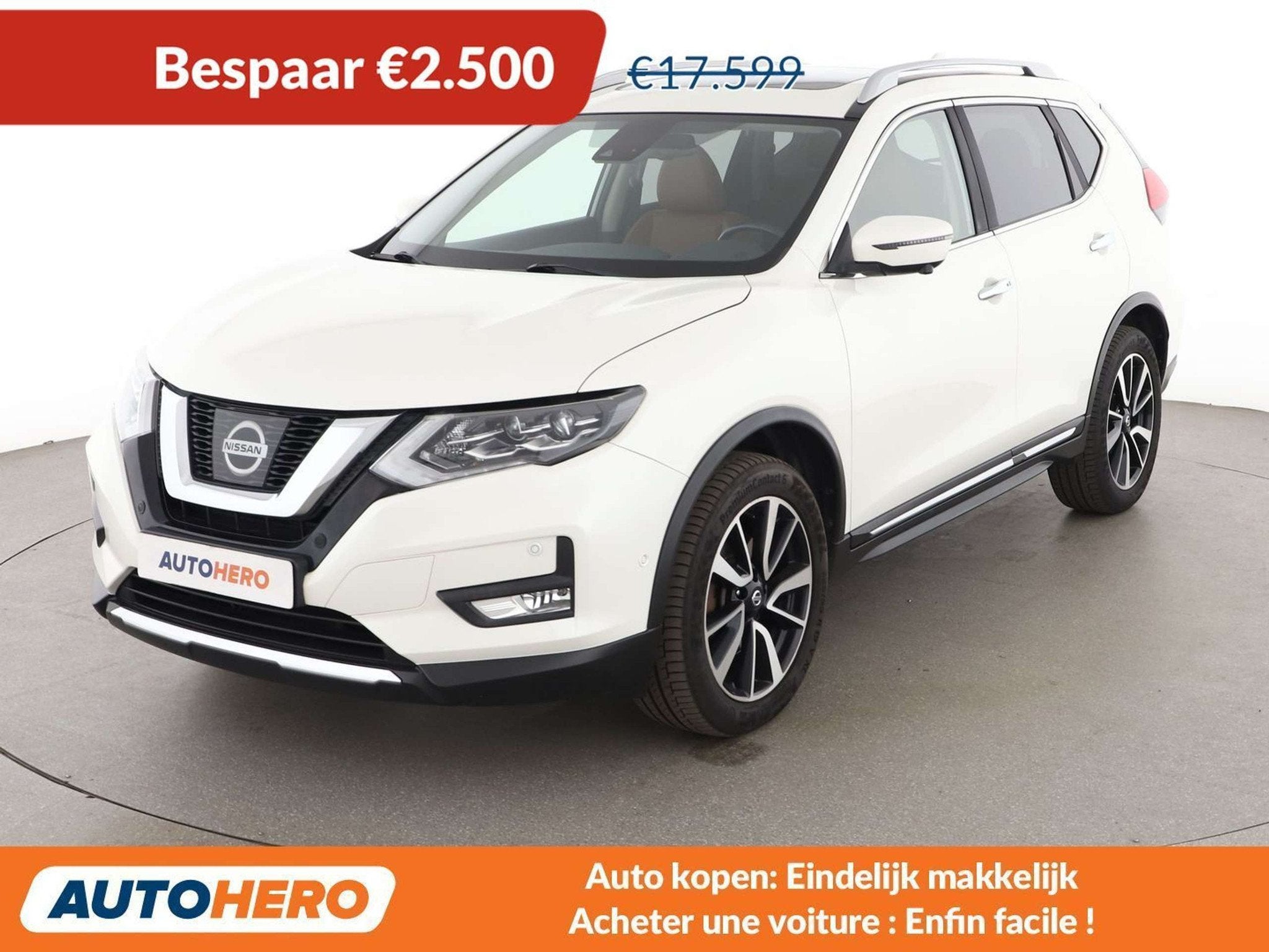 Nissan X-Trail 2.0 dCi Tekna 4x4 (bj 2018, automaat), Auto's, Wit, Leder, Bruin, SUV of Terreinwagen