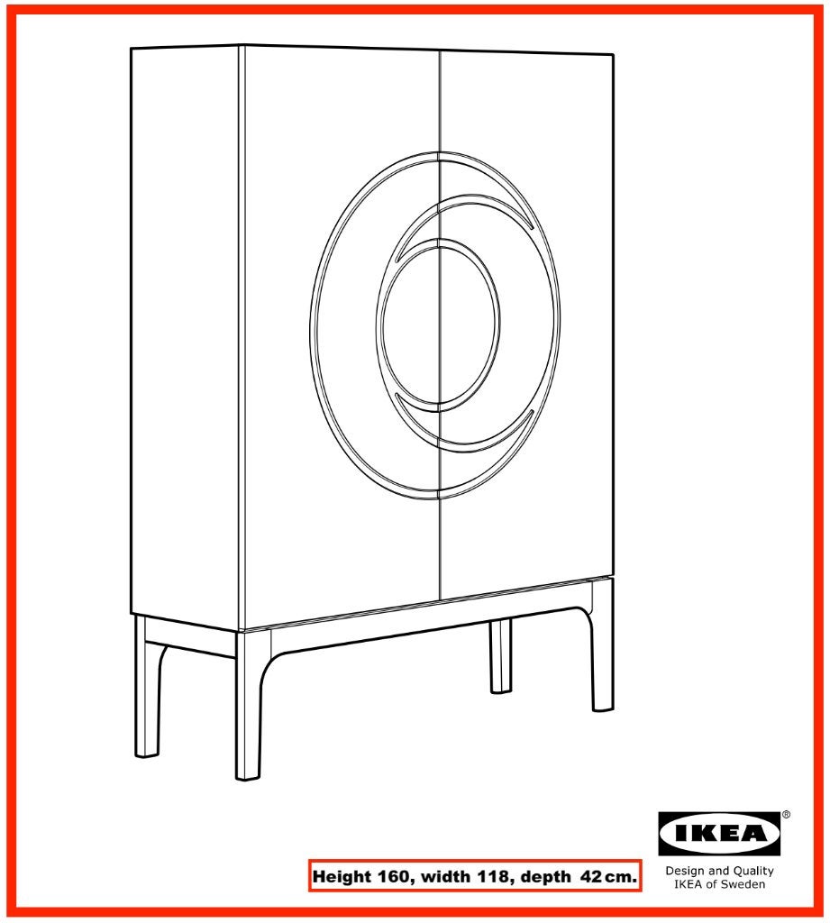 dressoir 160 x 120 x 42 cm minimalistisch hoog dressoir, Ophalen, Gebruikt, Grenenhout, 25 tot 50 cm