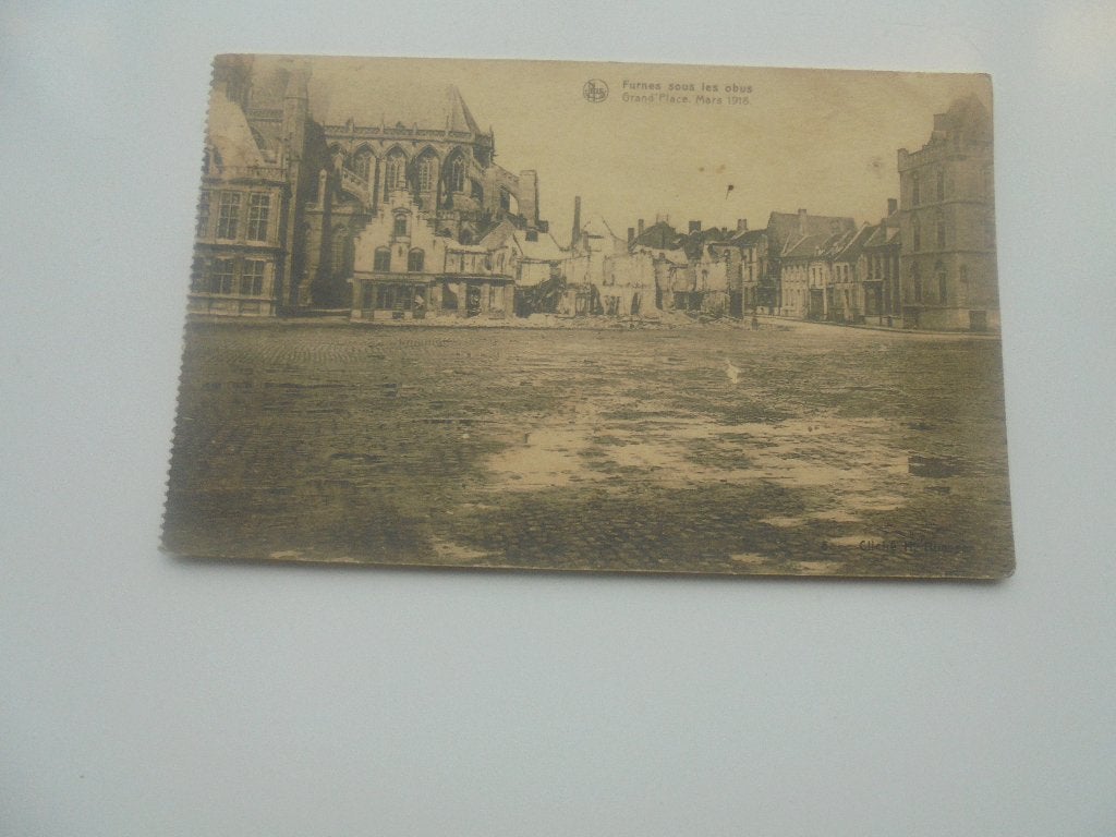 veurne- ruines 1914-18 grote markt, Verzenden, Voor 1920, Gelopen, West-Vlaanderen
