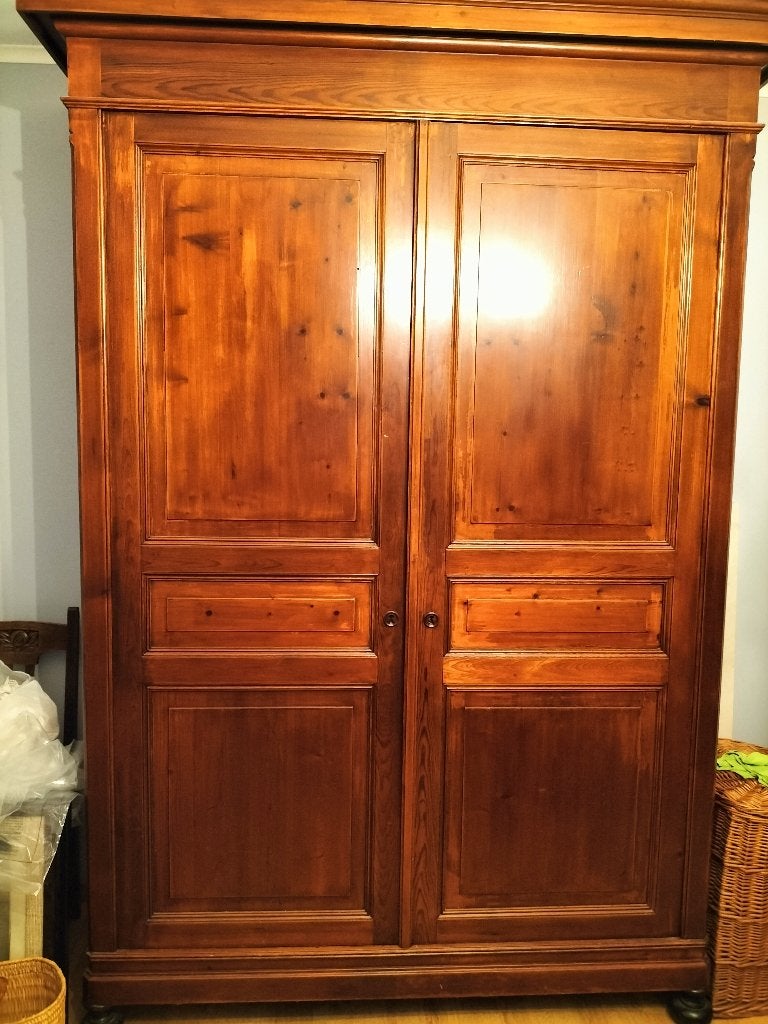 Massief houten kleerkast, Ophalen, Gebruikt, Vintage, Met deur(en)