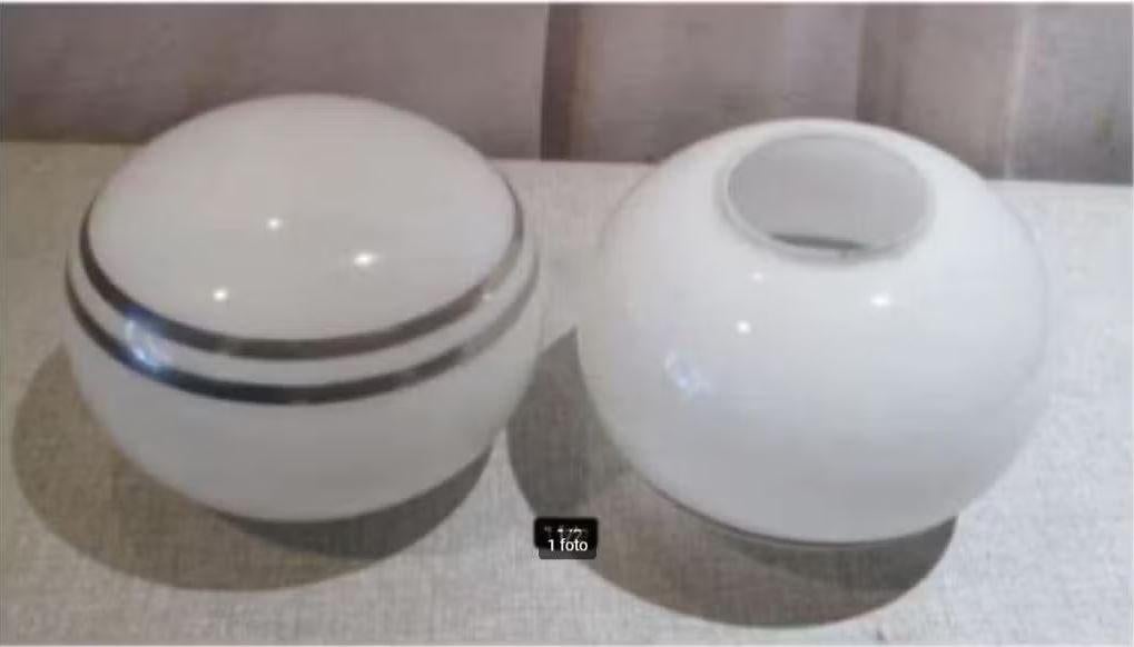 2 magnifiques abat-jour rétro en porcelaine, 11 h et 5,5 d., Enlèvement ou Envoi, Comme neuf, Rond