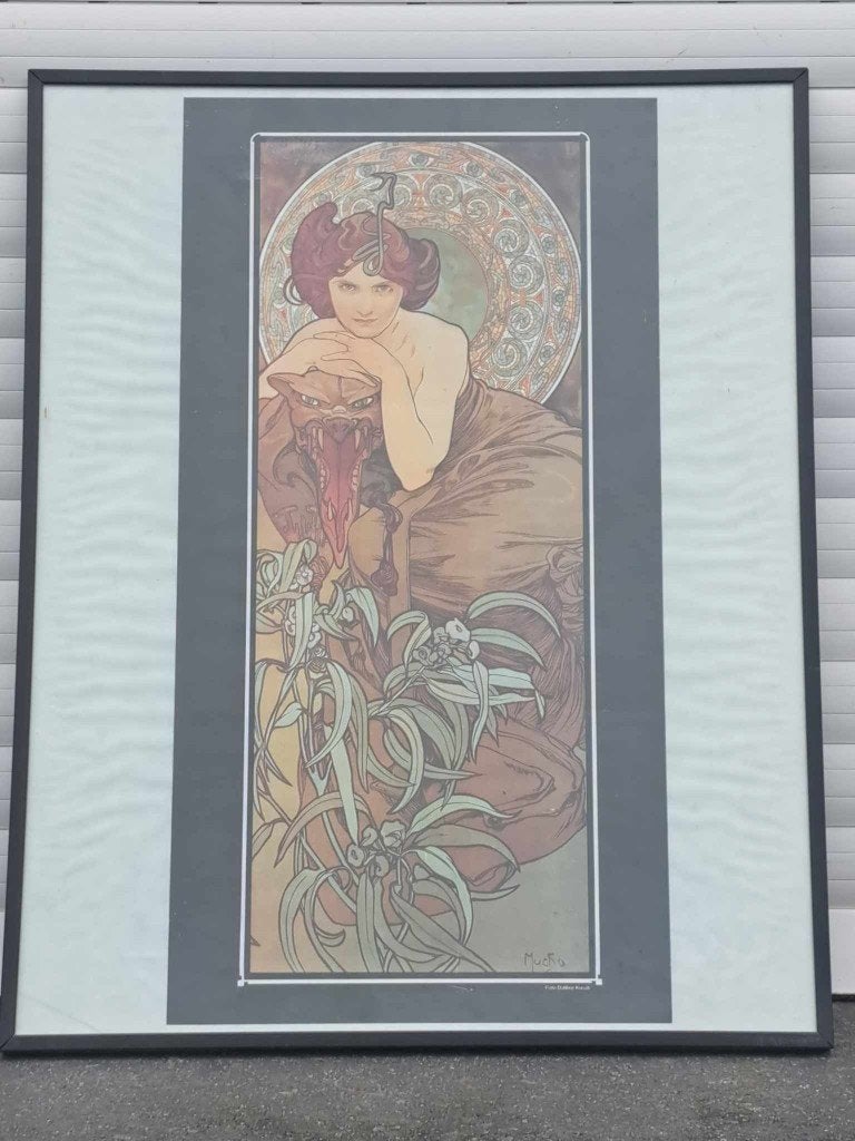 ancienne affiche mucha, Antiek en Kunst, Kunst | Litho's en Zeefdrukken, Ophalen of Verzenden