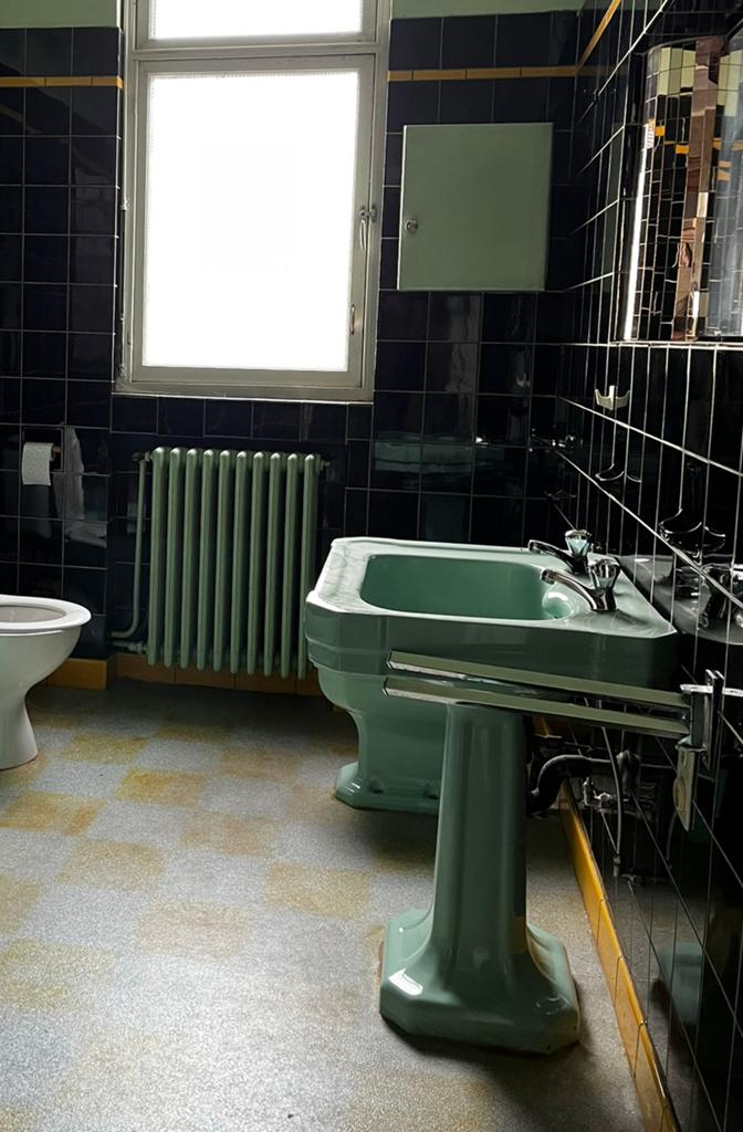 Ensemble lavabo + bidet vintage vert d’eau “Standard”, Bricolage & Construction, Sanitaire, Utilisé, Lavabo, Enlèvement