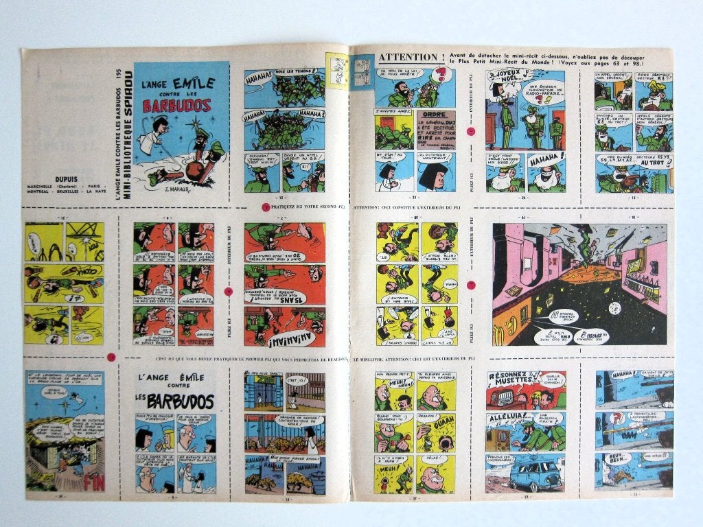 Mini-récit Spirou 195 avec présence de Gaston Lagaffe (1963), Eén stripboek, Ophalen of Verzenden, Zo goed als nieuw, Mahaux et Franquin