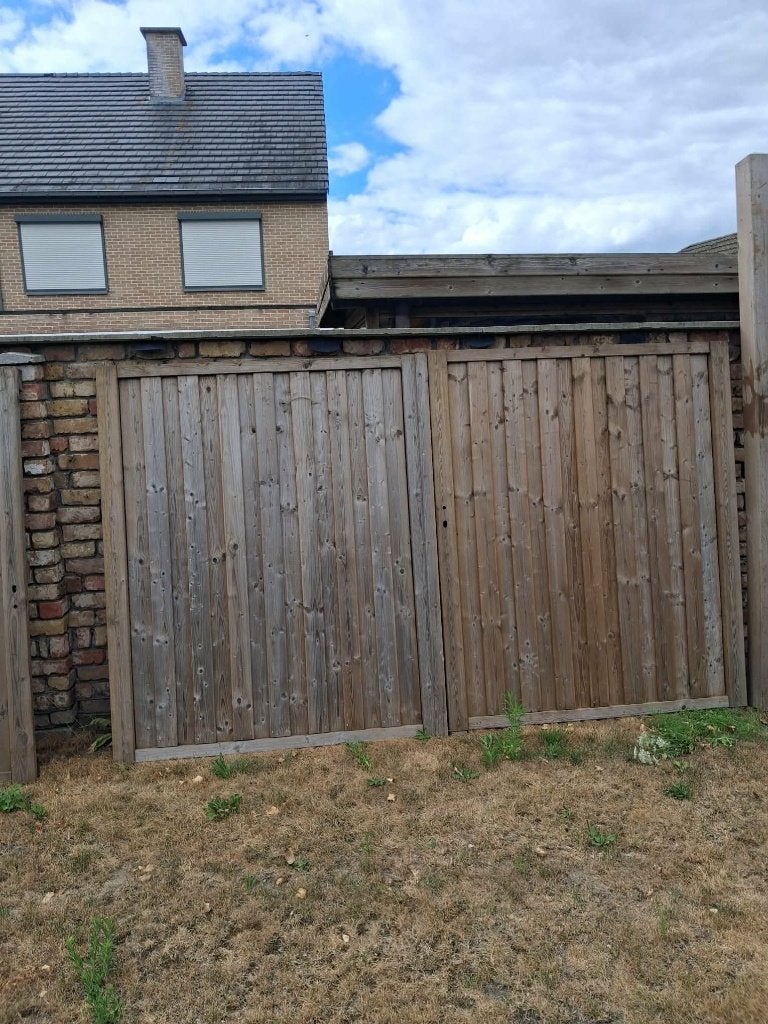 houten poort, Jardin & Terrasse, Portes de jardin, 200 cm ou plus, Comme neuf, Bois, 150 à 200 cm