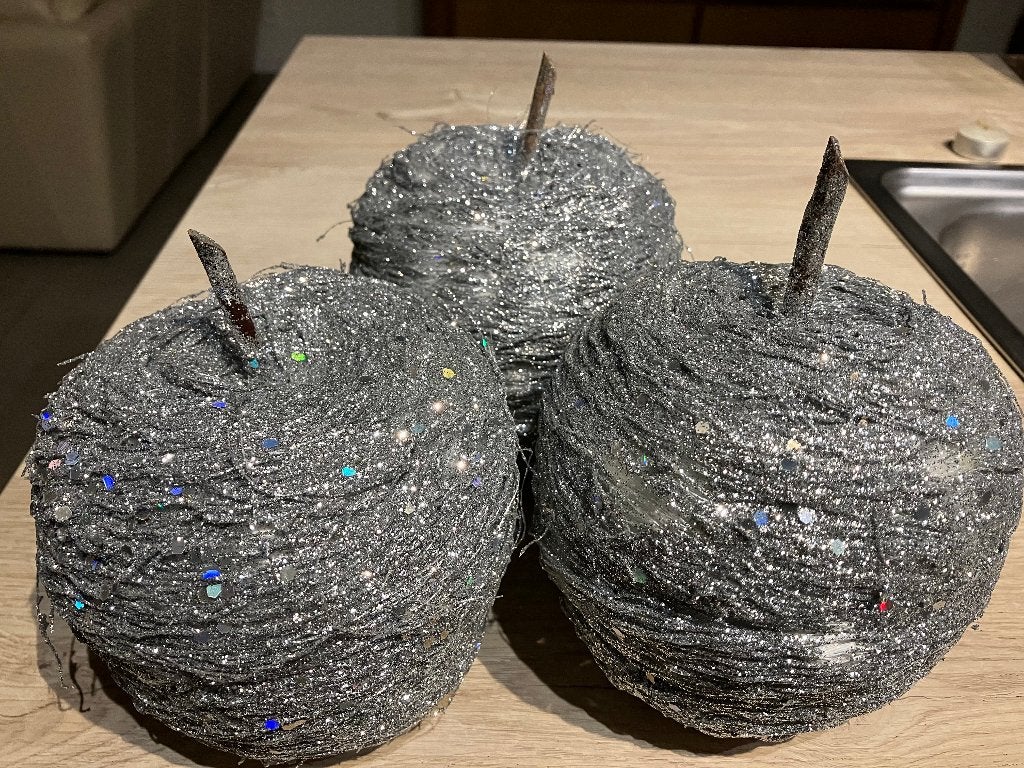 3 x Zilveren appels voor Kerstmis, Ophalen of Verzenden, Zo goed als nieuw