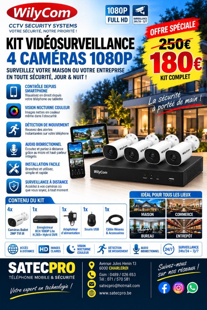 Kit Vidéosurveillance, Enlèvement, Neuf, Caméra extérieure