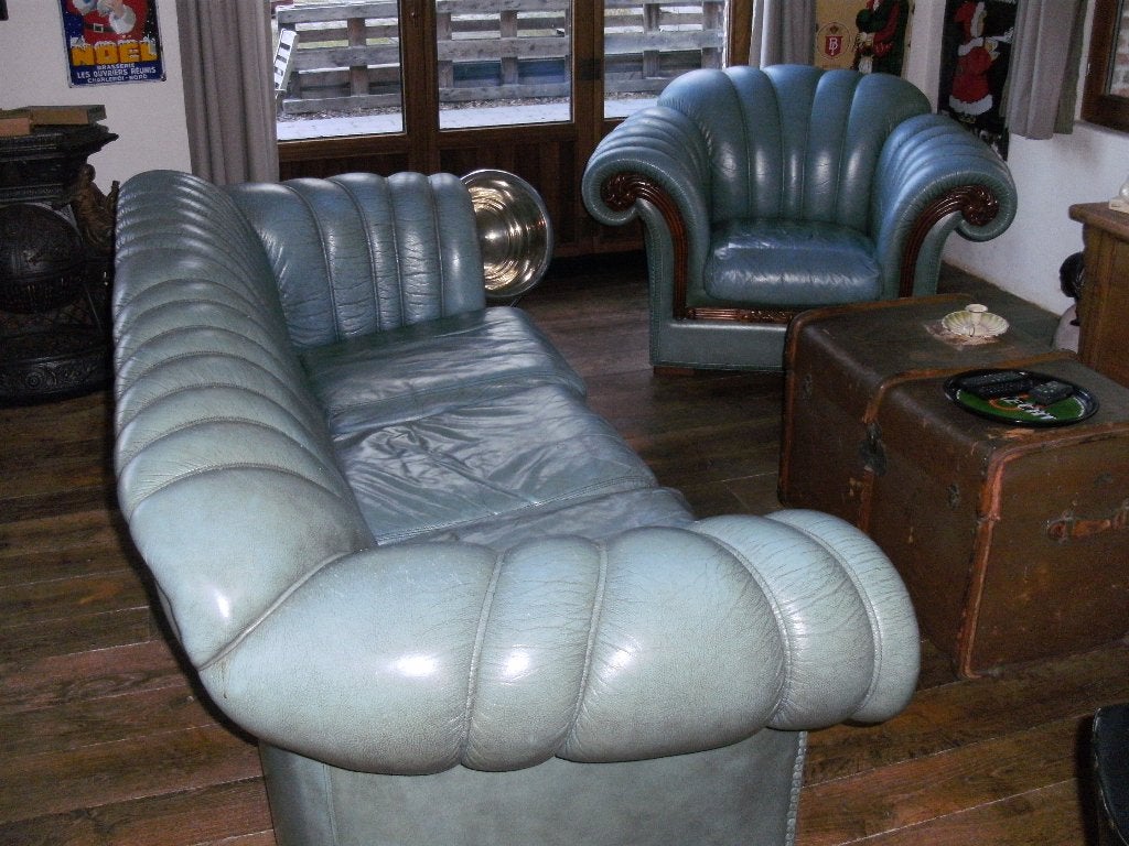 Salon 3 zit en 1 zit (stijl art deco chesterfield) SPOTPRIJS, Ophalen of Verzenden