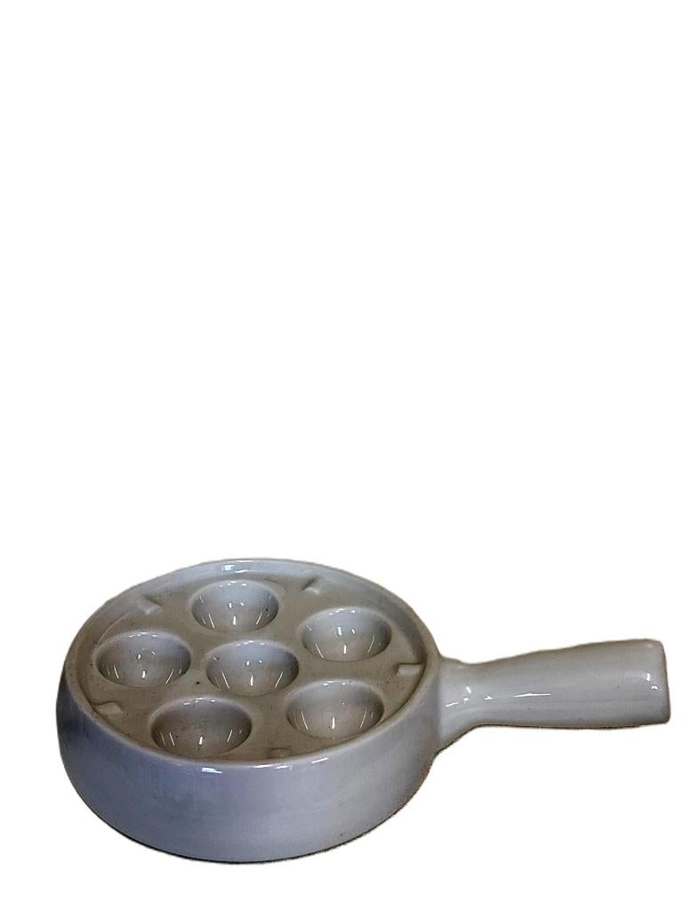 6 vuurvaste witte escargotschaaltjes, Ophalen, Nieuw, Effen