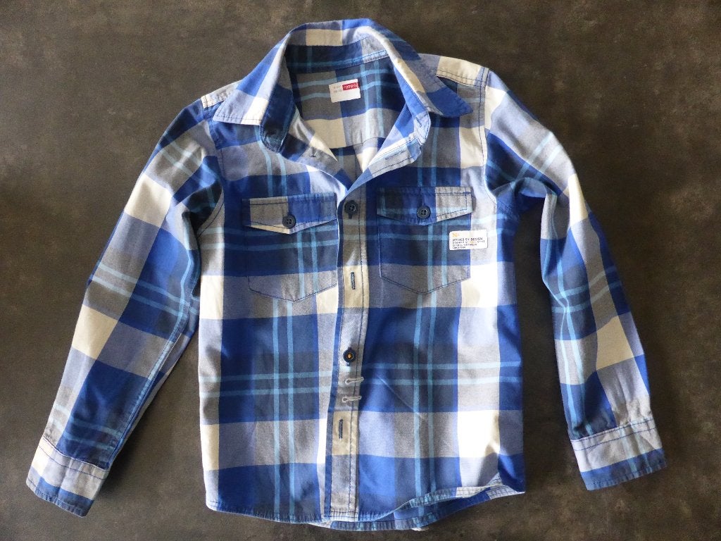 Geruit hemd Name it blauw-wit-zwart 110 116, Enfants & Bébés, Garçon, Chemise ou Chemisier, Utilisé, Enlèvement ou Envoi