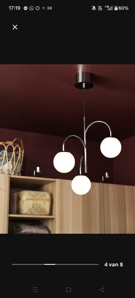 Ikea luster - "Simrishamn", Huis en Inrichting, Lampen | Kroonluchters, Ophalen, Nieuw, Metaal