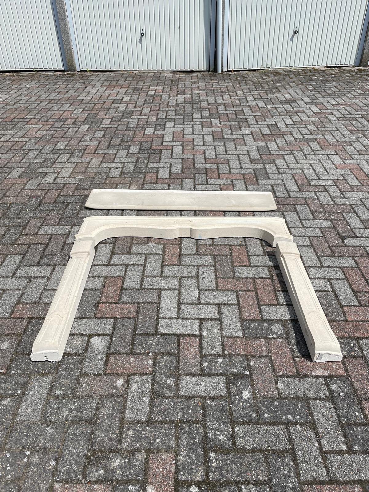Schouwmantel / haardmantel - steen -beige, Ophalen, Zo goed als nieuw