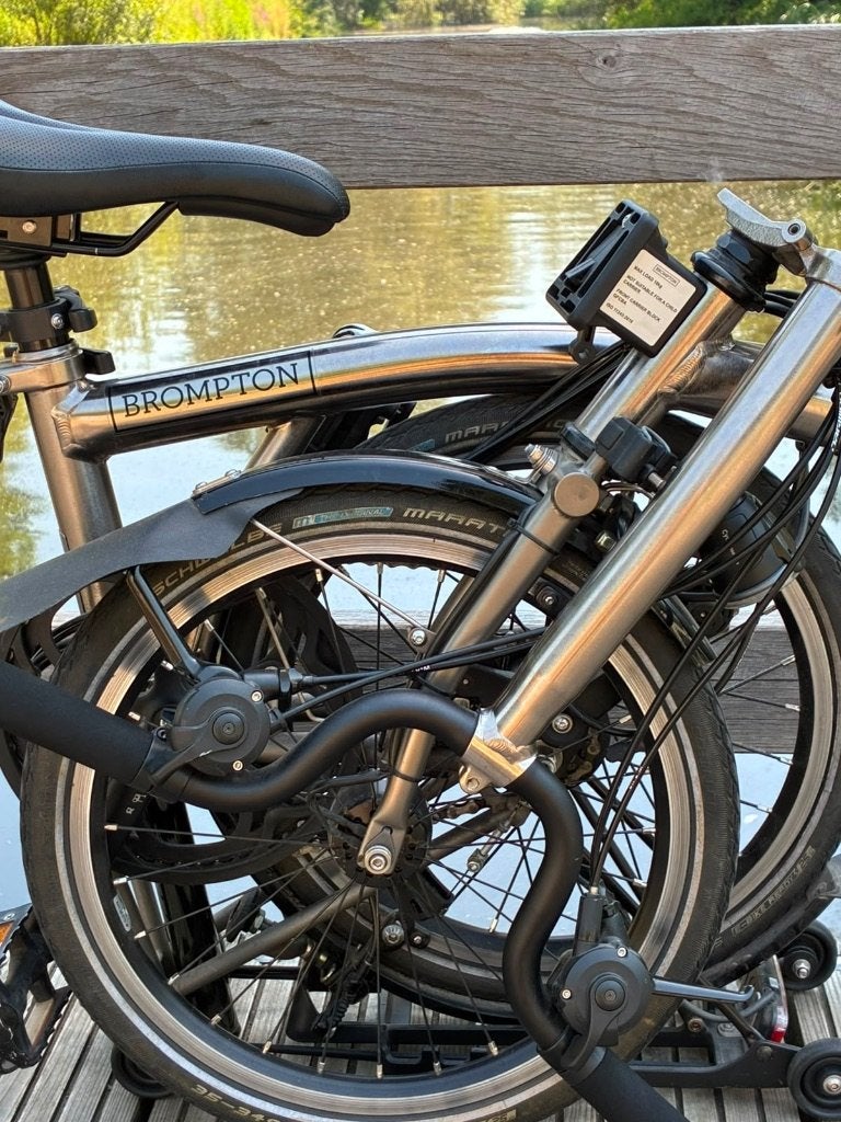 Brompton M6R Nickel Edition titanium dynamo 6 versnellingen, Ophalen, Brompton, Velgrem, 14 tot 16 inch
