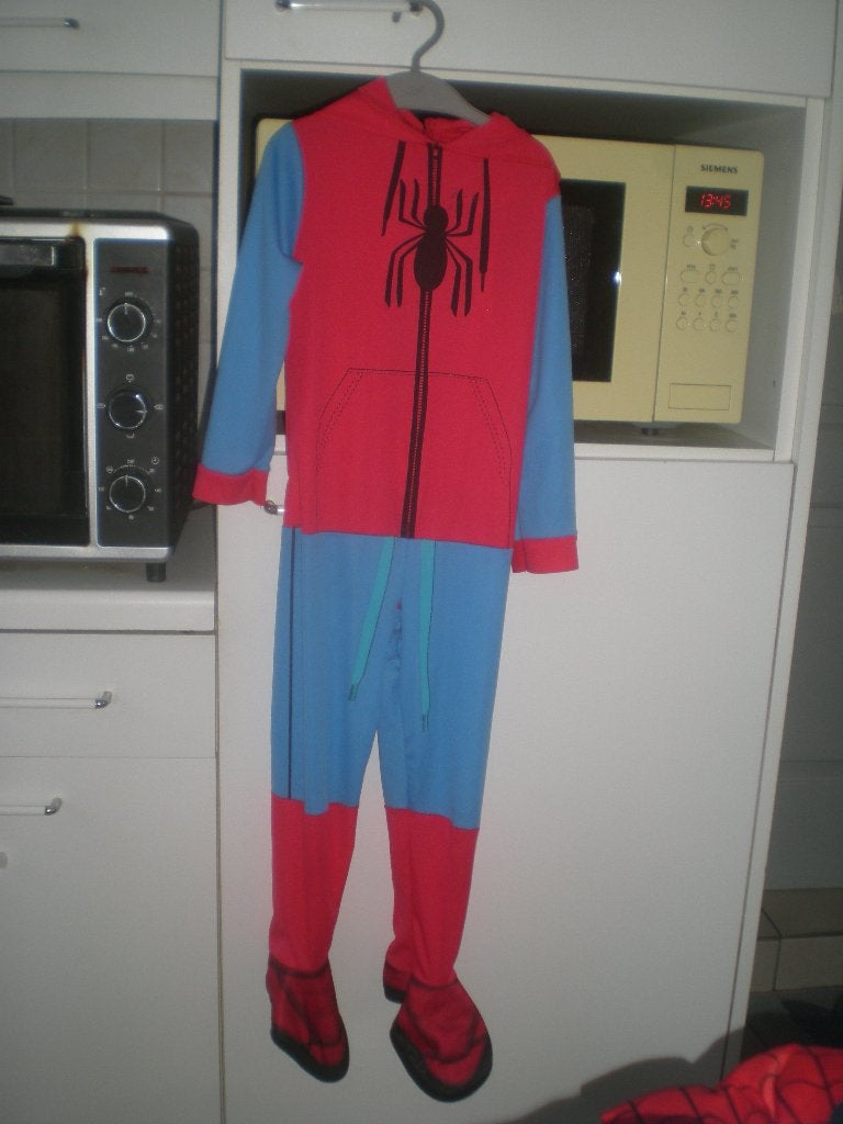 spiderman pak met kap en voeten, 4- 6 jaar, Enlèvement ou Envoi, Utilisé