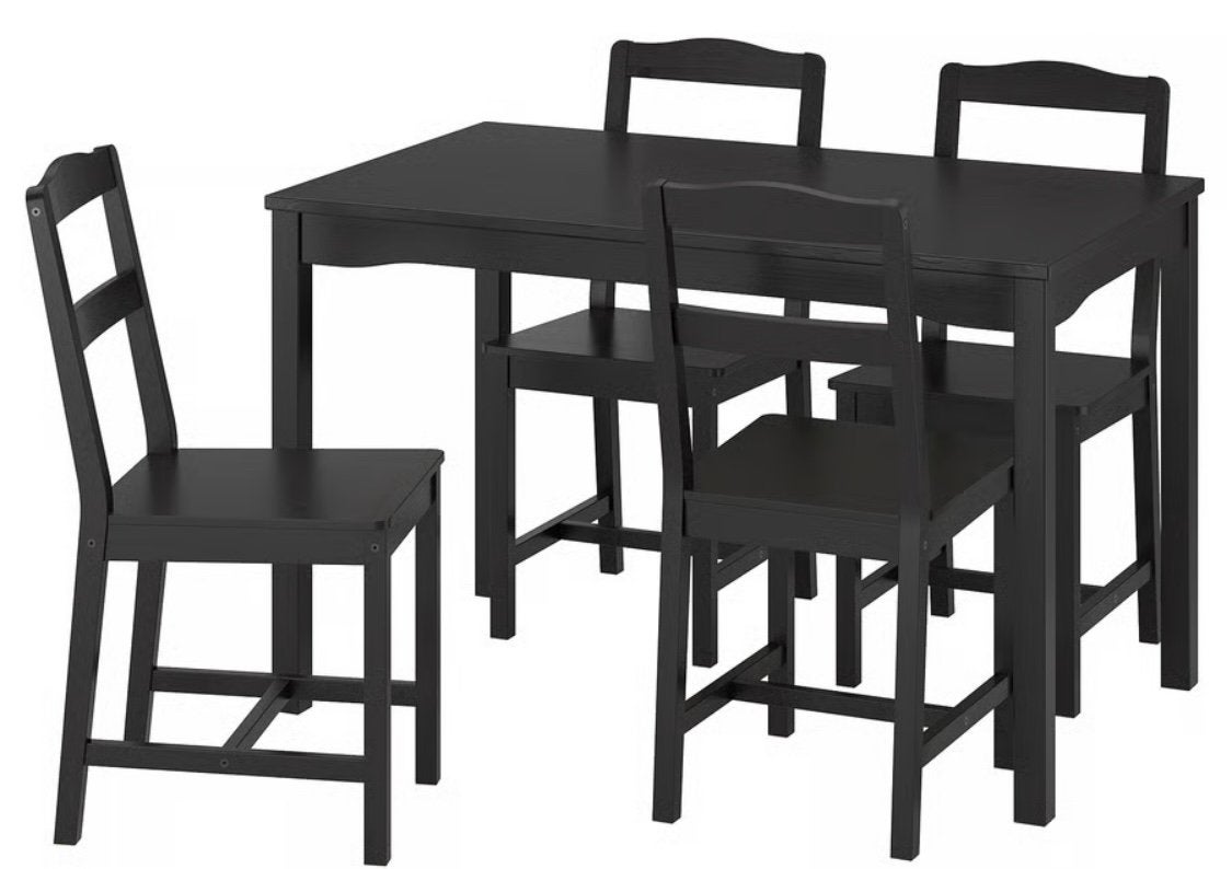 Volledige eettafel, tafel + 4 stoelen, Ophalen, Zo goed als nieuw