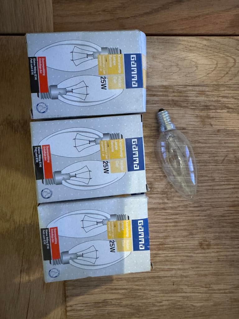 7 kaarslampen - helder licht - kleine fitting (e14), Ophalen, Nieuw, Minder dan 30 watt, E14 (klein)