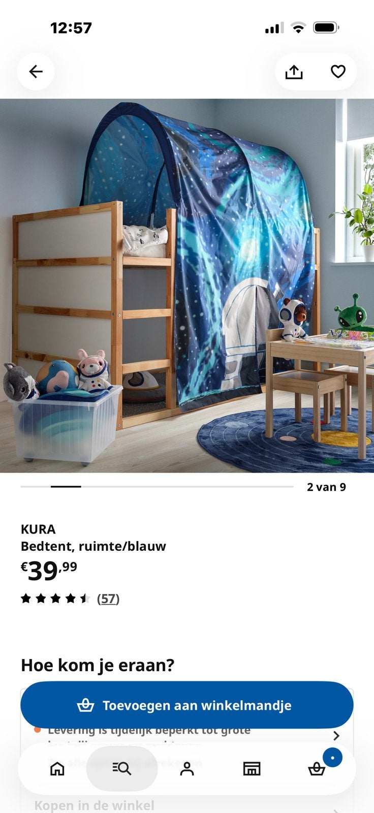 Ikea bedtent, Enlèvement, Comme neuf