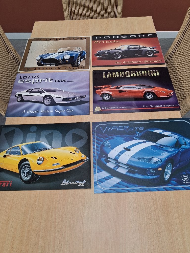 13 Metalen borden auto's, Collections, Enlèvement, Comme neuf, Voitures