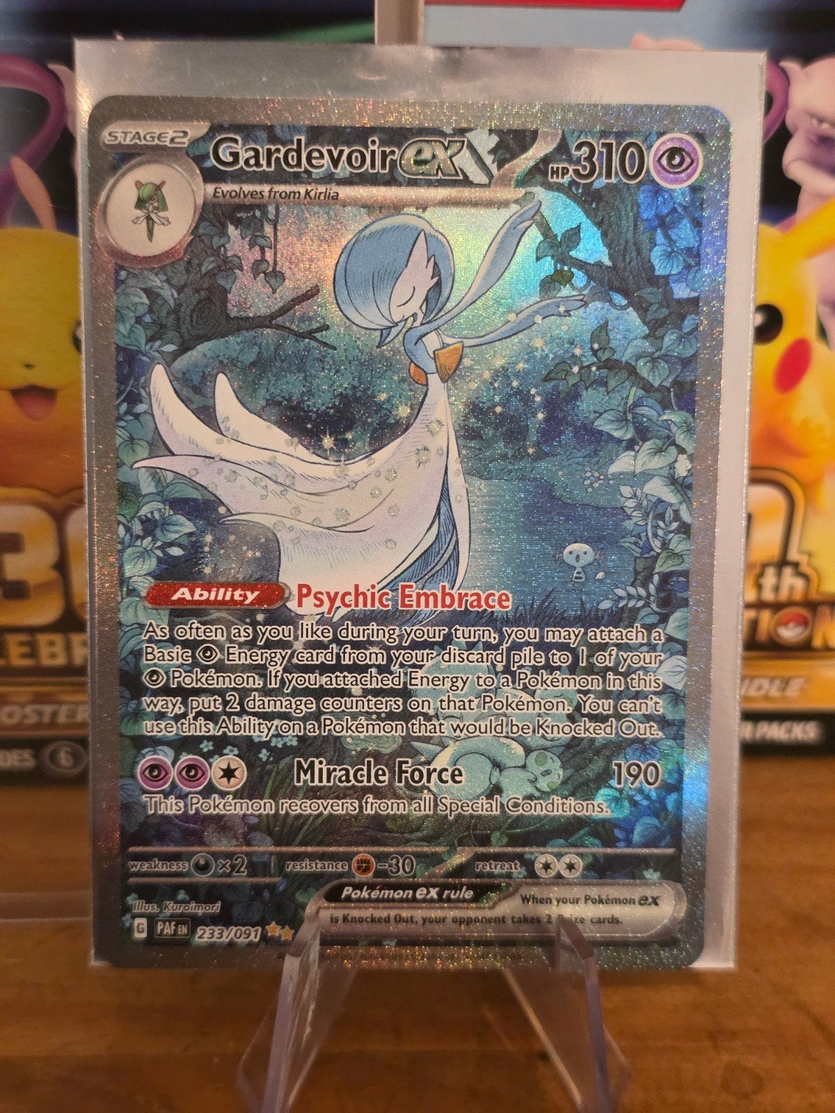 Gardevoir ex - paldean fates, Ophalen of Verzenden, Zo goed als nieuw, Losse kaart, Foil