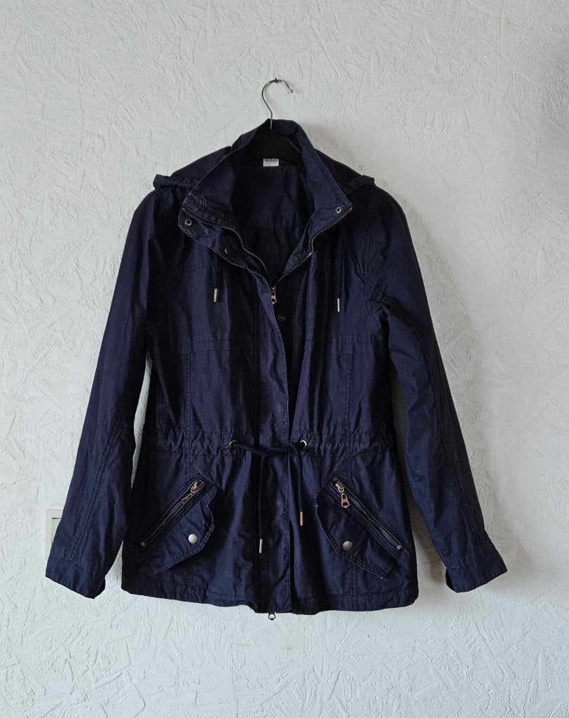 Veste bleue marine mi saison capuche taille S/M, Ophalen of Verzenden, Gedragen, Maat 36 (S), Blauw