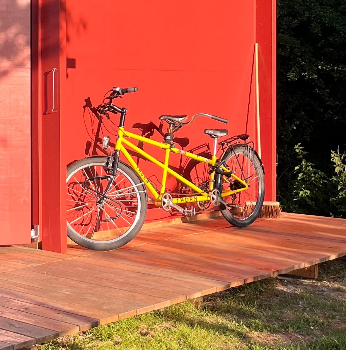 Gele childback tandem ~ Thorn, Fietsen en Brommers, Ophalen, Gebruikt, 15 tot 20 versnellingen, Velgrem