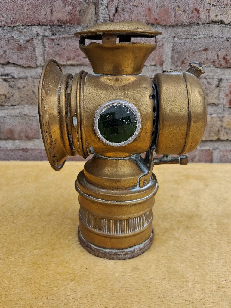 ancienne lampe de vélo en cuivre/lampe à carburateur, Antiquités & Art, Enlèvement ou Envoi, Cuivre