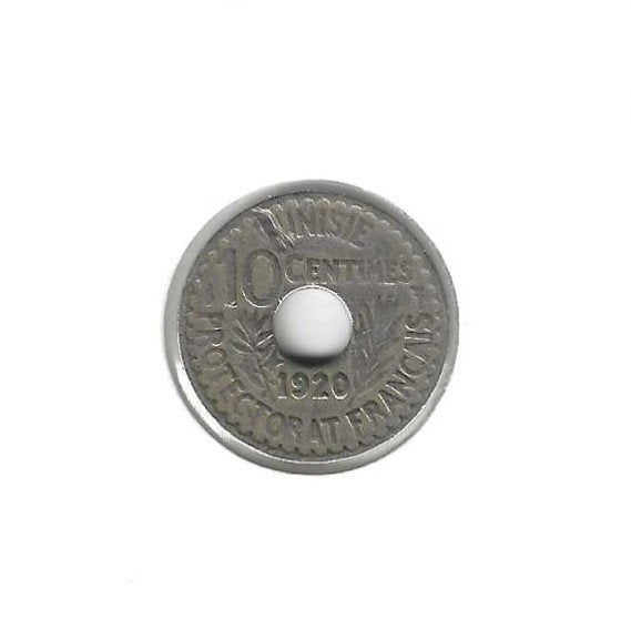 Tunesië, 10 Centimes AH1338(1920)., Timbres & Monnaies, Enlèvement ou Envoi, Autres pays, Monnaie en vrac
