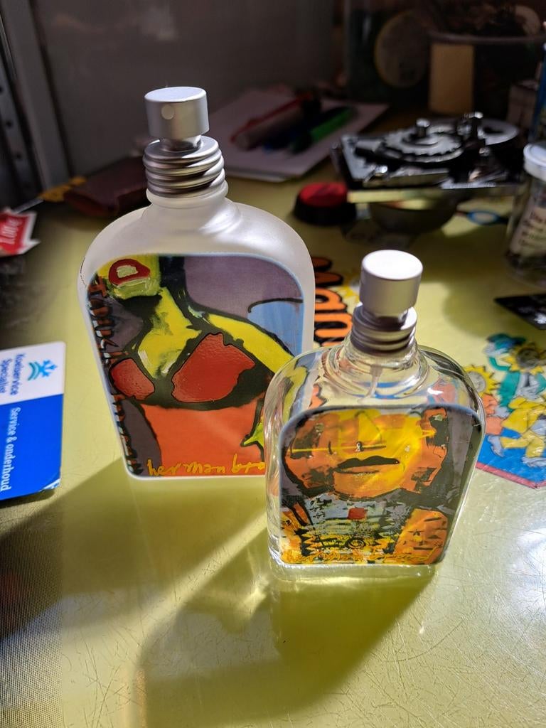 Parfum set Herman brood glas Nieuw, Collections, Parfums, Enlèvement