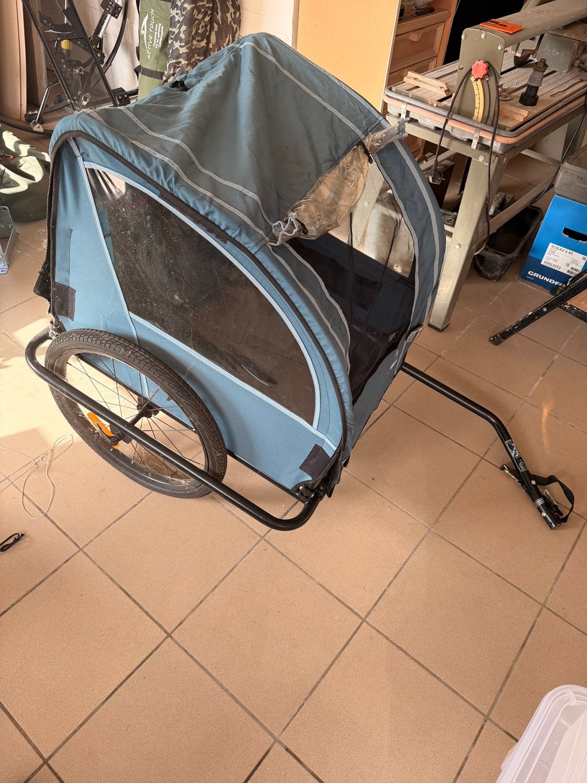 Fiets kar 2 kinderen, Fietsen en Brommers, Ophalen, Zo goed als nieuw, Kinderkar, Opvouwbaar