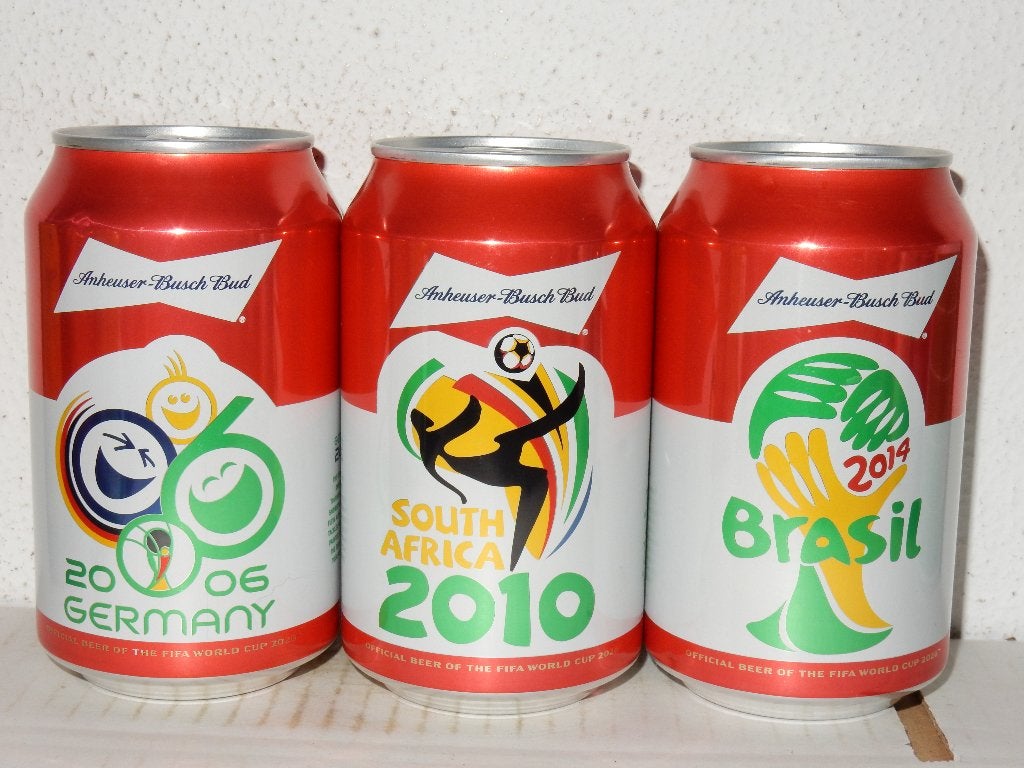 3 volle BUDWEISER Bier blikjes WK Voetbal 2026 uit DUITSLAND, Verzamelen, Ophalen of Verzenden