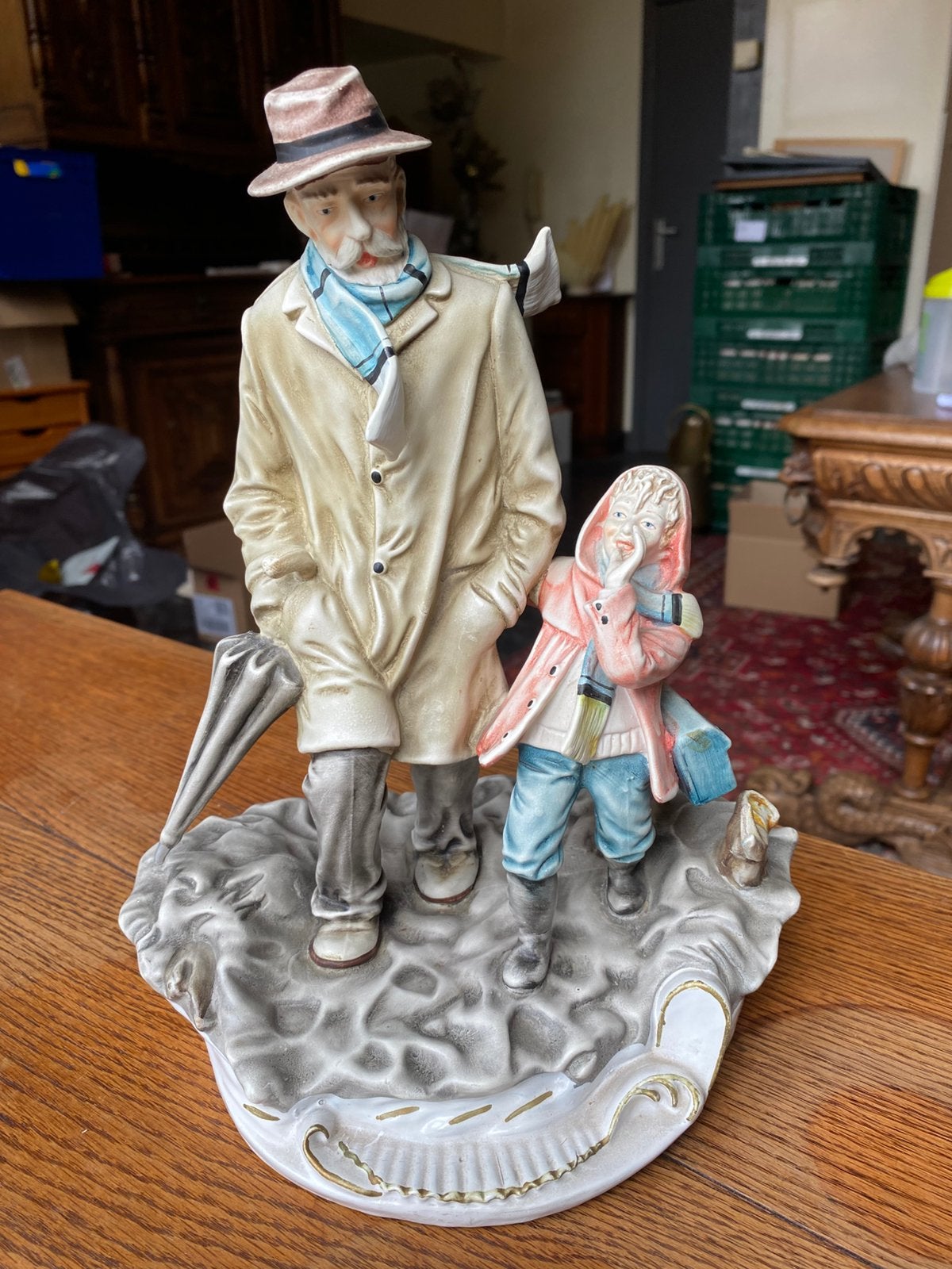 Porseleinen Beeld Onderweg naar school (Capodimonte-stijl), Antiek en Kunst, Ophalen of Verzenden