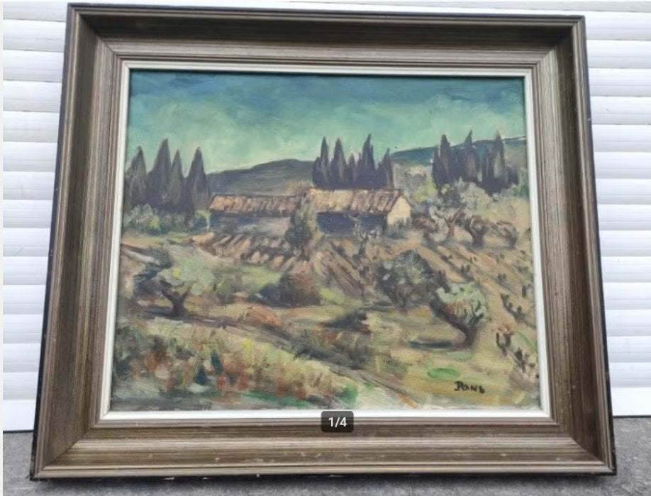 huile sur toile signe pons, Enlèvement ou Envoi, Toile