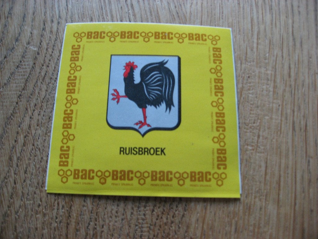 Gemeente Ruisbroek Bac Vintage Sticker, Ophalen of Verzenden, Nieuw, Overige typen