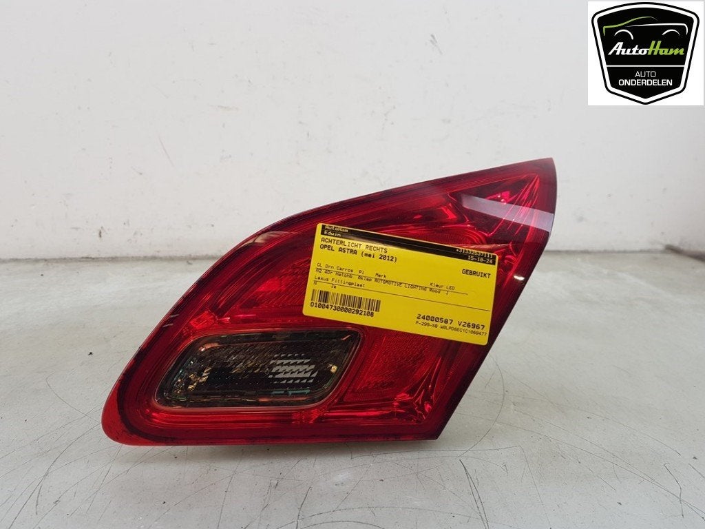 ACHTERLICHT RECHTS Opel Astra J (PC6 / PD6 / PE6 / PF6), Gebruikt, Opel