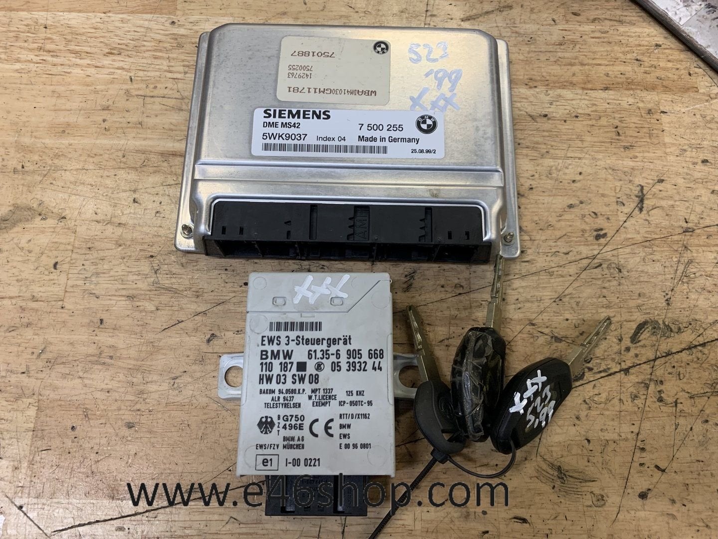 ECU DME EWS SET BMW 5 SERIE E39 523I, Gebruikt, -, -, Ophalen of Verzenden