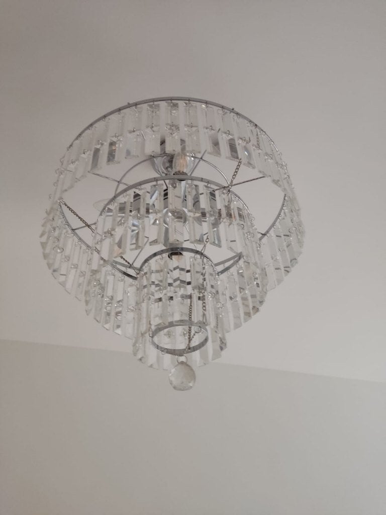 Luster / kroonluchter / Hanglamp, Ophalen, Zo goed als nieuw, Glas, Klassiek
