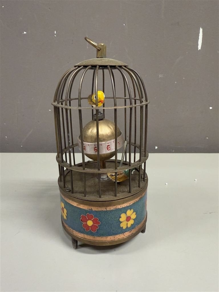 Chinese Oosterse Cloisonn & Messing Vogelkooi Bureauklok, Ophalen of Verzenden