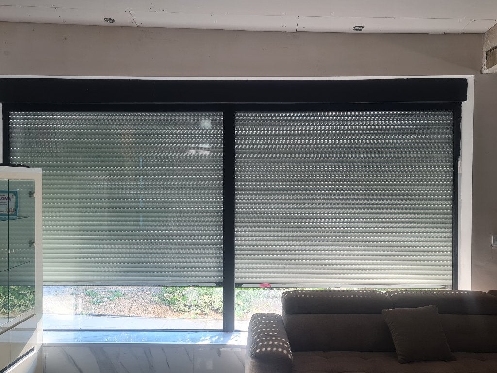 Grand châssis Alu avec volets électriques, Double vitrage, 160 cm ou plus, 160 cm ou plus, Comme neuf