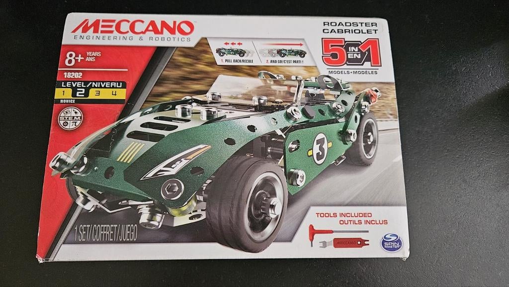 Meccano 5-in-1 Roadster Cabriolet compleet set, Ophalen, Zo goed als nieuw, Auto