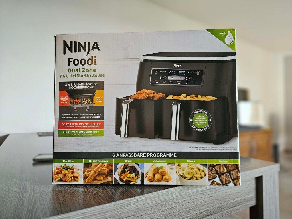 Airfryer Ninja Foodi DualZone 7,6 lt, Elektronische apparatuur, Airfryers, Ophalen, Zo goed als nieuw, Airfryer XL, 750 t/m 999 gram