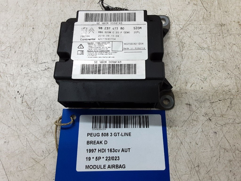 BOITIER AIRBAG 508 SW (F4 / FC / FJ / FR) (9823741580), Utilisé, Peugeot