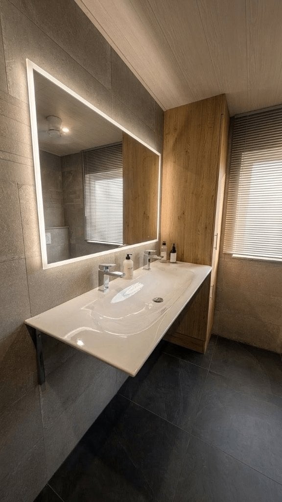Dubbele wastafel, Huis en Inrichting, Badkamer | Badkamermeubels, Ophalen, Gebruikt, 100 tot 150 cm, Minder dan 100 cm