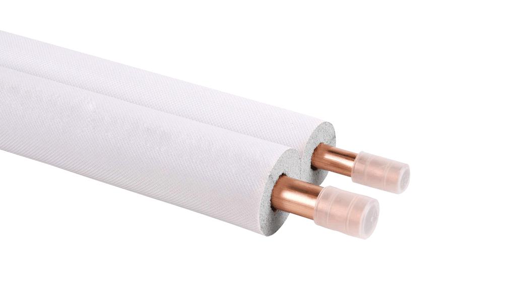 Tube en cuivre isolé double 1/4"x0.8mm-3/8"x0.8mmx30m, Bricolage & Construction, Tuyaux & Évacuations, Comme neuf, Enlèvement