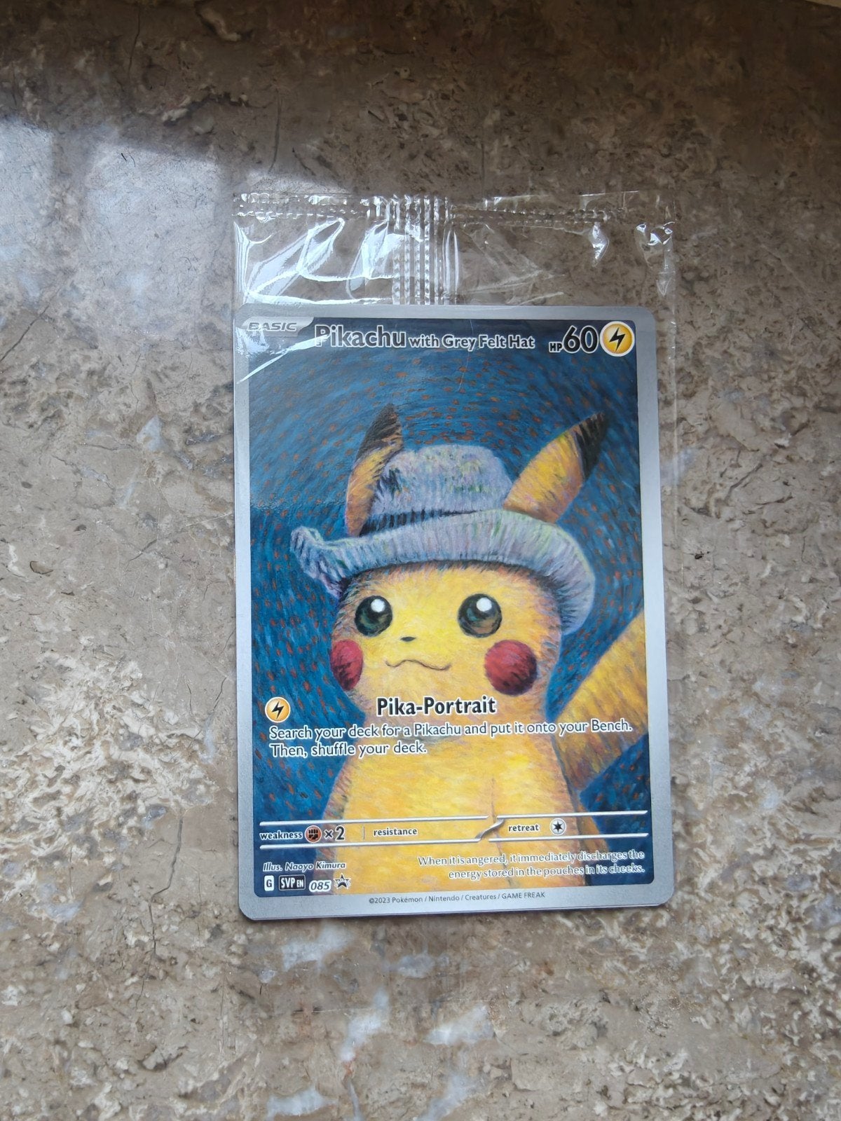 Pikachu van Gogh sealed, Hobby en Vrije tijd, Ophalen, Nieuw, Losse kaart, Foil