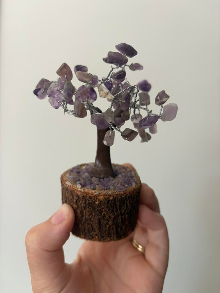 Amethist edelsteen boompje decoratie, Handtassen en Accessoires, Edelstenen, Zo goed als nieuw, Ophalen of Verzenden