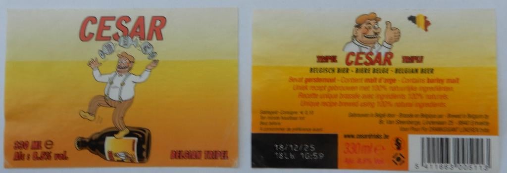 Étiquette de bière Cesar Brasserie Van Steenberge (12z5), Collections, Envoi, Utilisé