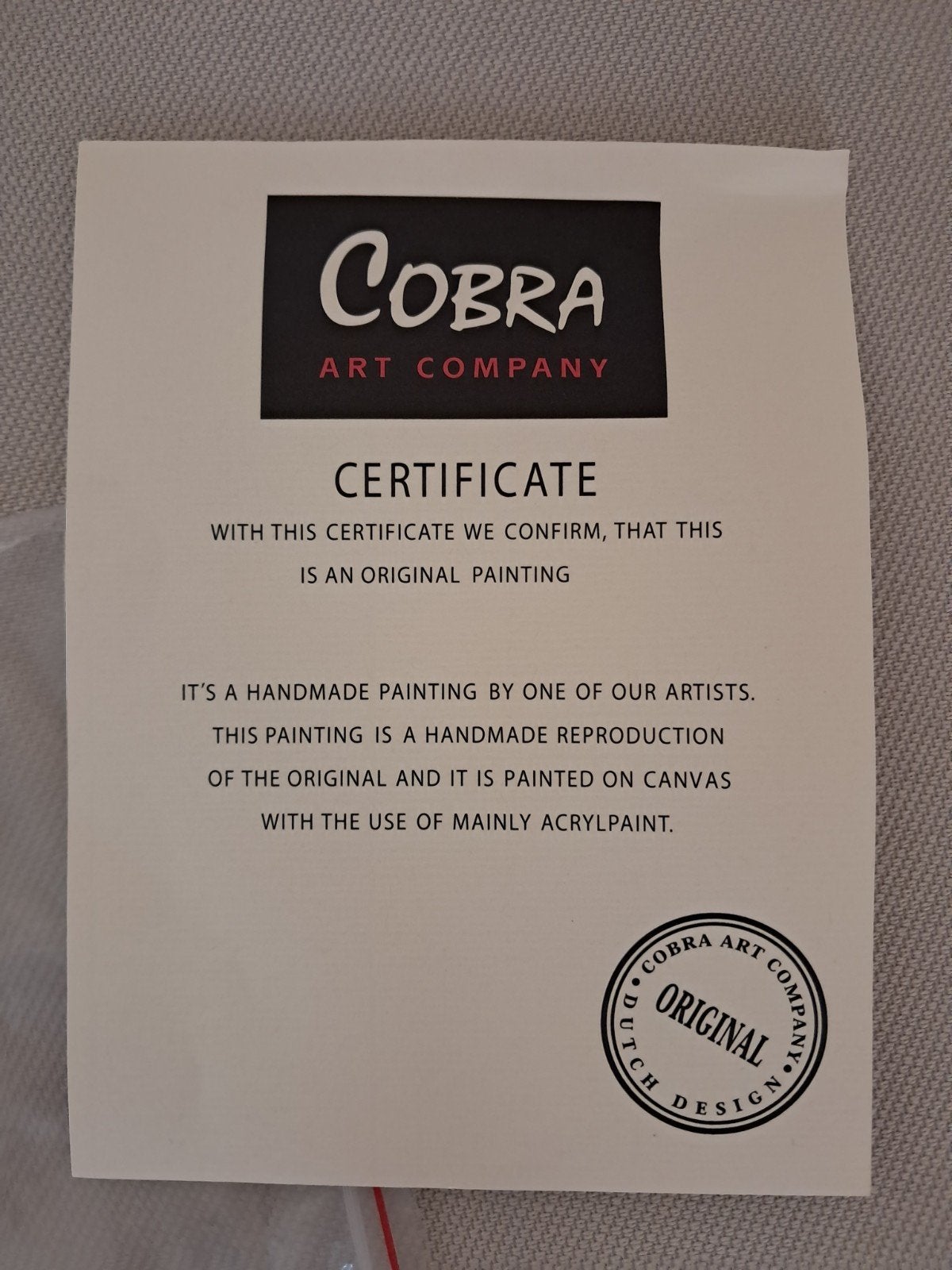 tableau Cobra art compagny, Enlèvement