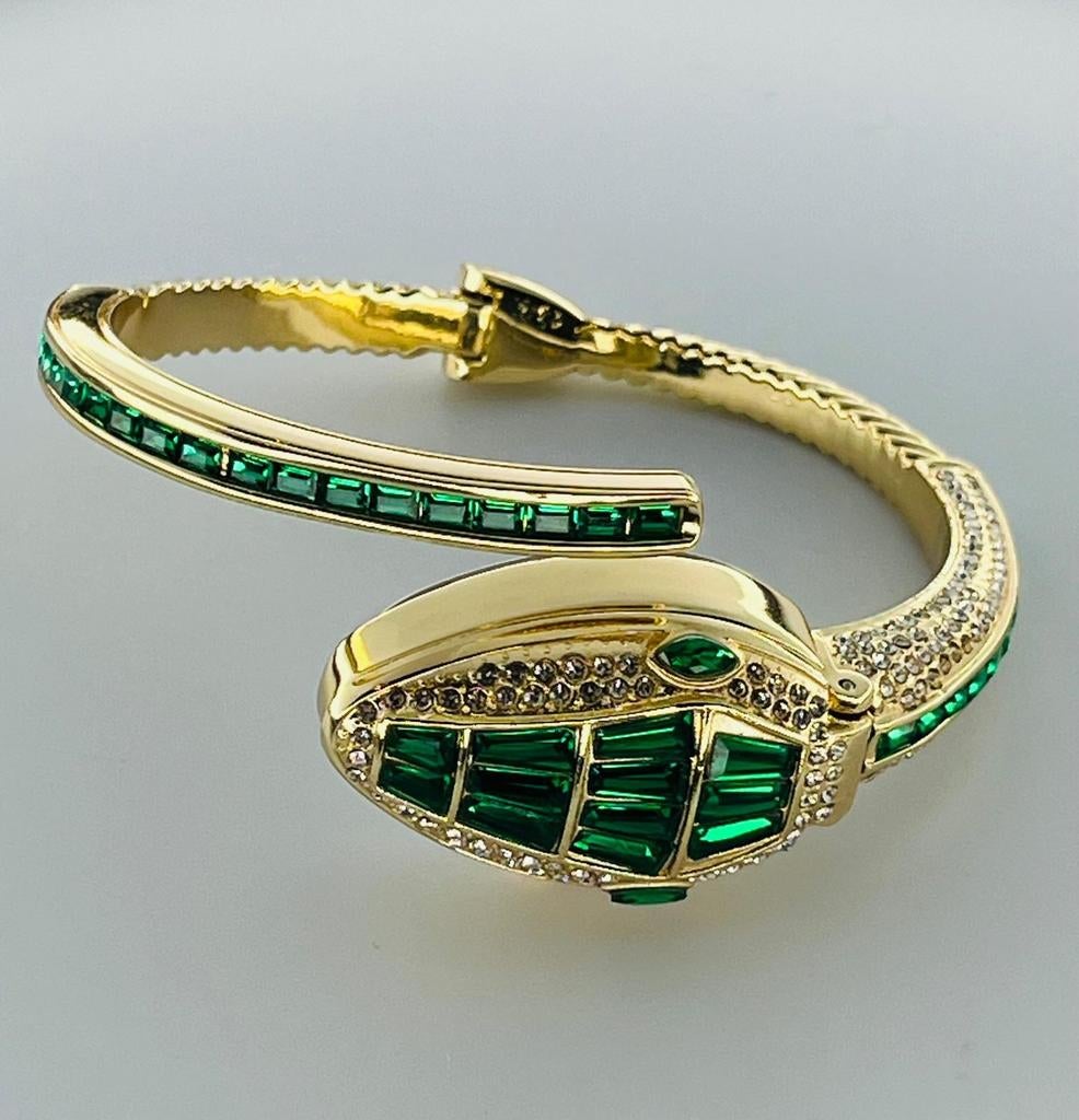 Bracelet serpent couleur vert or, Bijoux, Sacs & Beauté, Bagues, Enlèvement ou Envoi, Or, Or