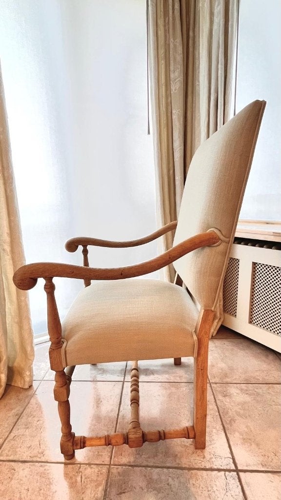 Te koop gezandstraalde eiken armstoelen in perfecte staat, Huis en Inrichting, Ophalen, Twee, Overige kleuren, Landelijke armstoelen Lodewijk XIII