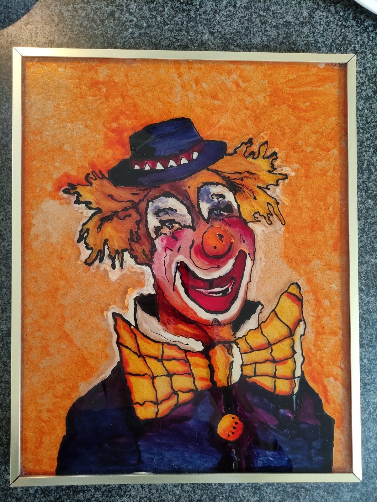 CLOWN OP GLAS EN ACHTER GLAS, Ophalen of Verzenden
